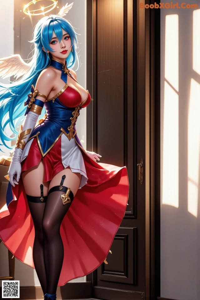 Hentai - Captivating Grace of the Cosmic Maiden Set.1 20250124 Part 7 No.5e87f8 A woman dressed as an angel standing in front of a door.
