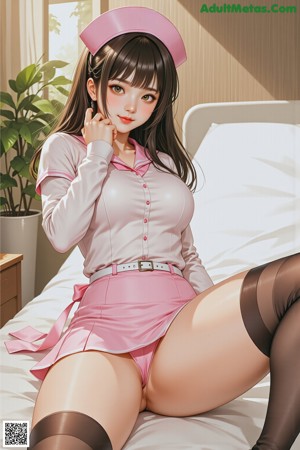 A woman in a nurse outfit posing for a picture.