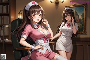 A nurse and a nurse in a hospital room.