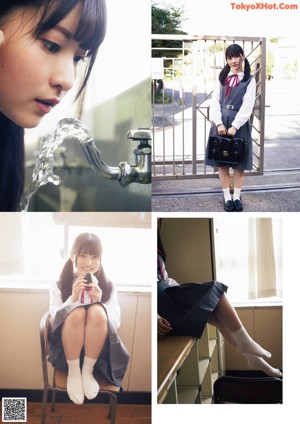 A woman laying on top of a wooden bench next to a book.